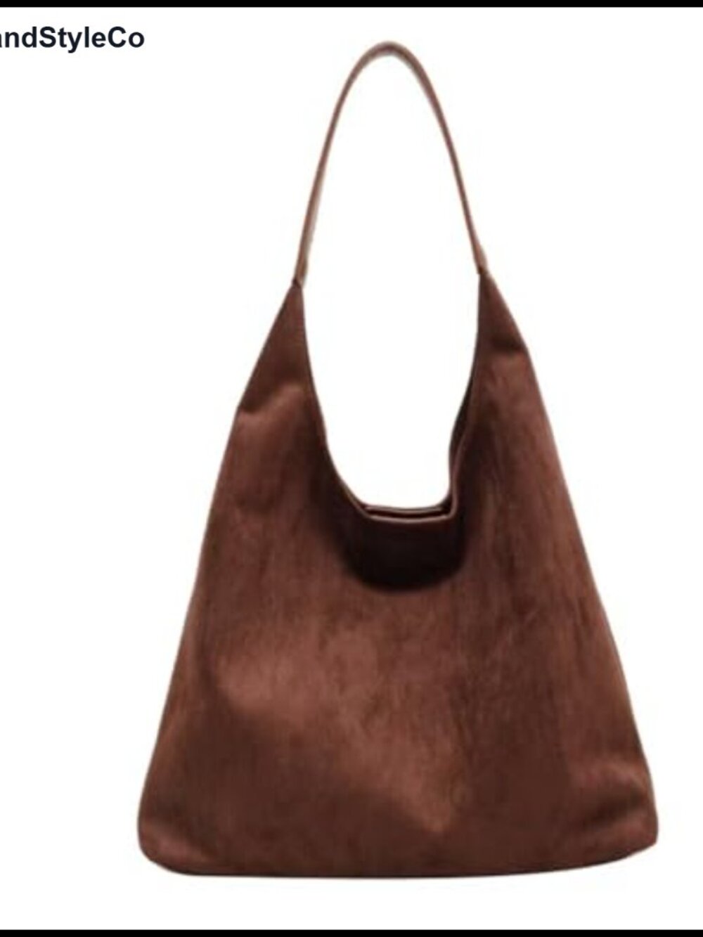 Faux Suede Hobo Bag Slouchy Tote Handbag Shoulder Work Bag